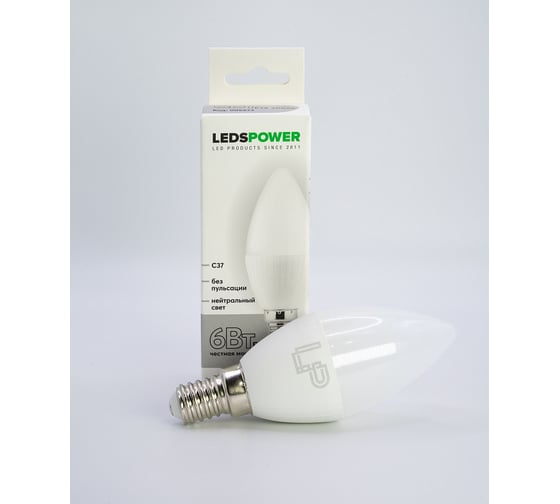 Светодиодная лампа LEDS POWER C37 E14 6Вт 4000К 006673