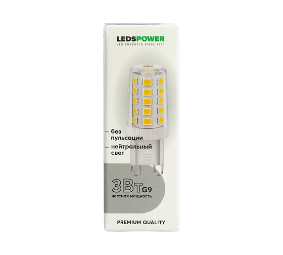 Светодиодная лампа LEDS POWER G9 3Вт 4000К 007021