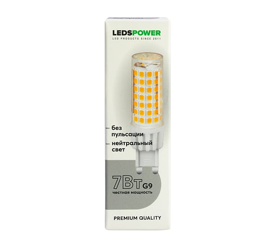 Светодиодная лампа LEDS POWER G9 7Вт 4000К 007069