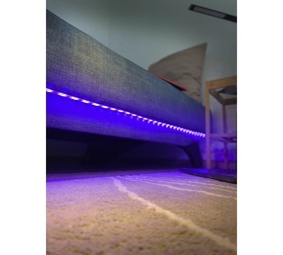 Цветная подсветка для детской или 1-спальной кровати ГЕЛЕОС 1x1,5м, 220V/12V, LED-BL7-SingleRGB