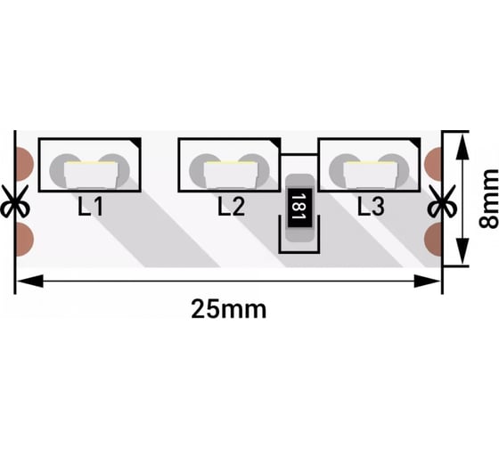 Лента светодиодная SWG бокового свечения SMD 315, 120 LED/м, 9,6 Вт/м, 12В, IP67 00-00003307