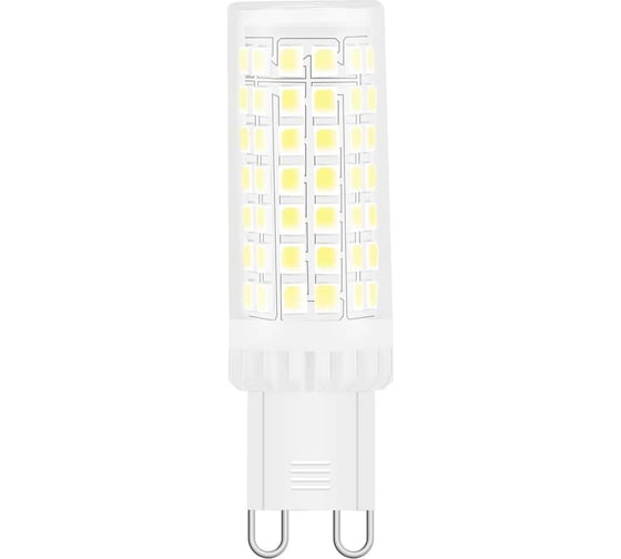 Лампа Gauss G9 AC185-265V 5,5W 580lm 6500K керамика диммируемая LED 107309355-D