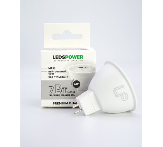 Светодиодная лампа LEDS POWER MR16 GU5.3 7Вт 4000К (линза 60) 006918