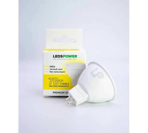 Светодиодная лампа LEDS POWER MR16 GU5.3 7Вт 3000К 006833