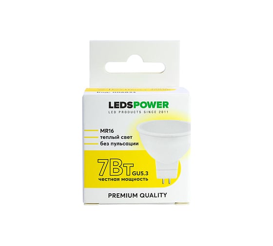 Светодиодная лампа LEDS POWER MR16 GU5.3 7Вт 3000К 006833