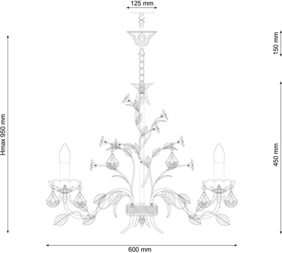 Подвесная люстра Lucia Tucci Fiori di rose 1770.6