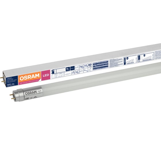 Светодиодная трубчатая лампа OSRAM SubstiTUBE Basic G13 9W замена 18 Вт нейтральный белый свет 4058075377486