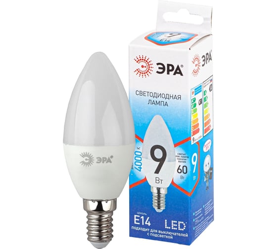 Лампа светодиодная ЭРА ECO LED B3510W840E14 QX свеча, 9 Вт, нейтральный свет, E14 Б0048370