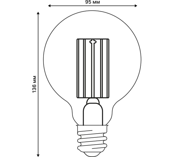 Лампа светодиодная прозрачная Uniel LED-G95-5W/4000K/E27/CL GLY01TR UL-00011943
