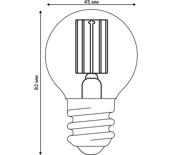 Лампа светодиодная прозрачная Uniel LED-G45-4W/3000K/E27/CL GLY01TR UL-00011940