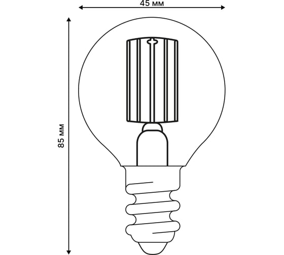 Лампа светодиодная прозрачная Uniel LED-G45-4W/4000K/E14/CL GLY01TR UL-00011939