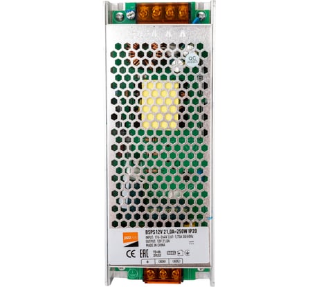 Блок питания для светодиодной ленты Jazzway 250Вт 21А 12В IP20 BSPS металл 1001238A