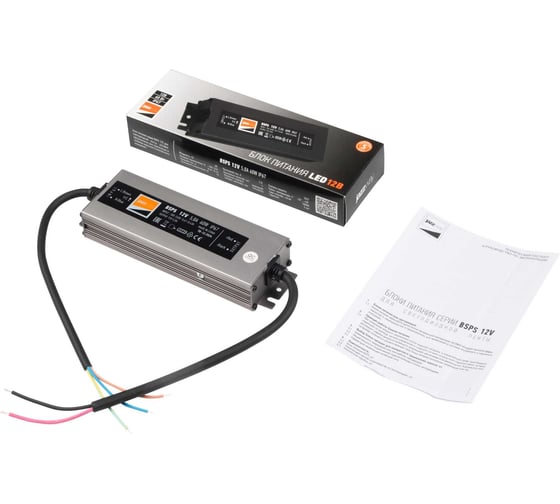 Блок питания для светодиодной ленты Jazzway 60Вт 5А 12В IP67 BSPS влагозащитный 3329273A 1