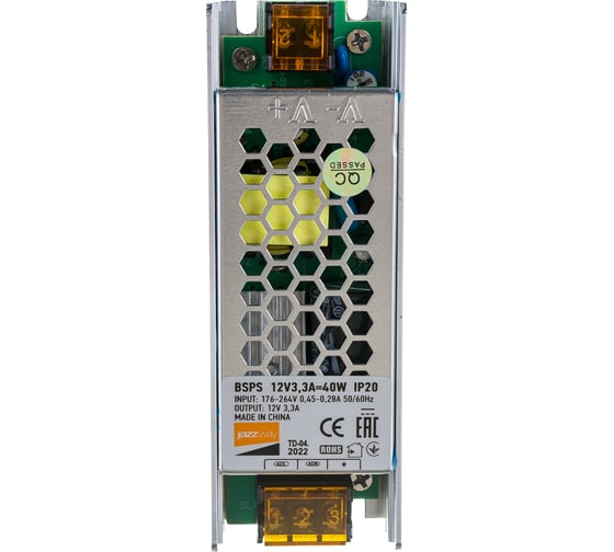 Блок питания для светодиодной ленты Jazzway 40Вт 3.3А 12В IP20 BSPS 3329334A