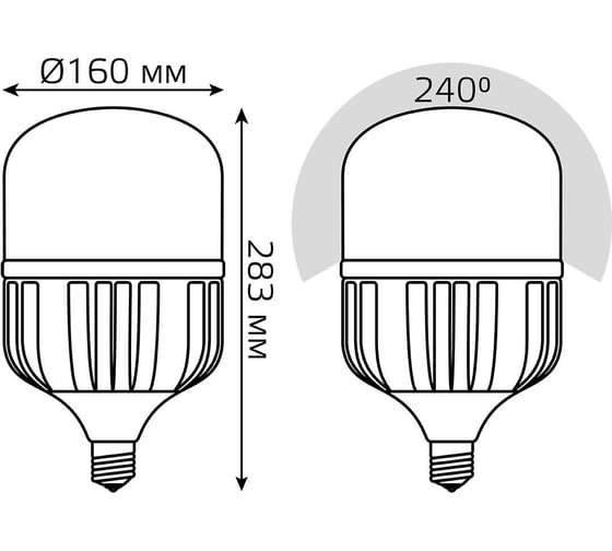 Лампа Gauss Elementary T160 95W 8800lm 4100K E40 Promo LED 1/6 60420