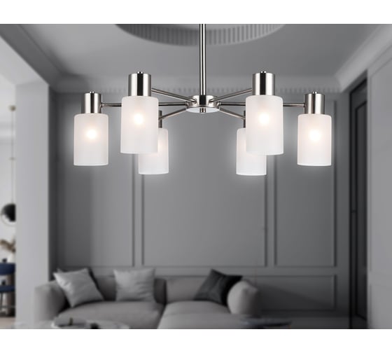 Светильник подвесной Ambrella light /6 SN сатин E14*6 max 40W 620*620*385 TR9572