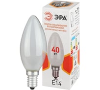 Лампочка ЭРА B36 40Вт Е14 / E14 230В свечка матовая (КНР) Б0066378
