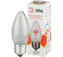 Лампочка ЭРА B36 40Вт Е27 / E27 230В свечка матовая (КНР) Б0066400