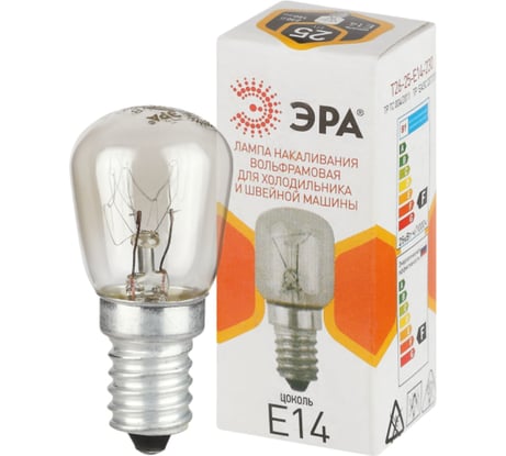Лампочка ЭРА T26 25Вт Е14/E14 230В для холодильника и швейной машины (КНР) Б0066404