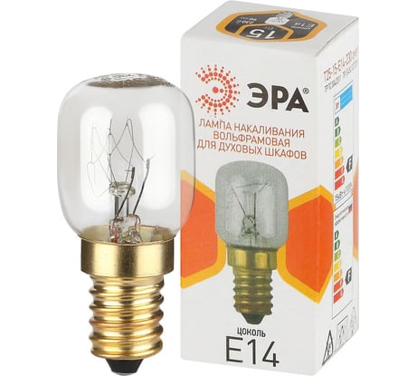 Лампочка ЭРА T25 15Вт Е14/E14 230В для духовых шкафов (КНР) Б0066391