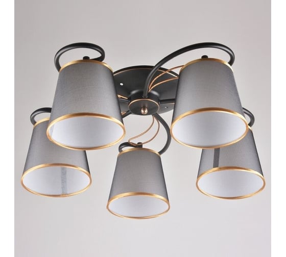 Люстра HIPER 5хE27х60Вт BLACK/GOLD H055-5