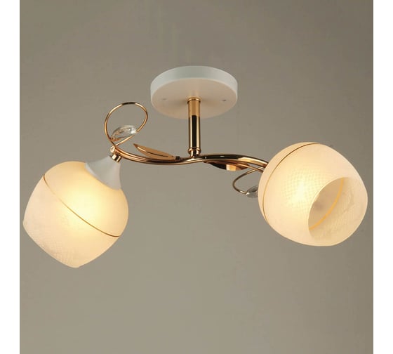 Люстра HIPER 2хE27х60Вт WHITE/GOLD H020-2