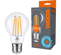 Светодиодная лампа Wolta FILAMENT мощностью 12Вт, холодный белый свет 6500K, цоколь Е27 WF-A60-12W6KE27