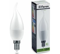 Светодиодная лампа FERON LB-970, 13W, 230V E14 4000K свеча на ветру 38113