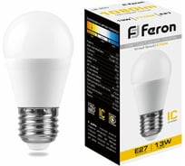 Светодиодная лампа FERON LB-950, 13W, 230V E27 2700K G45 38104