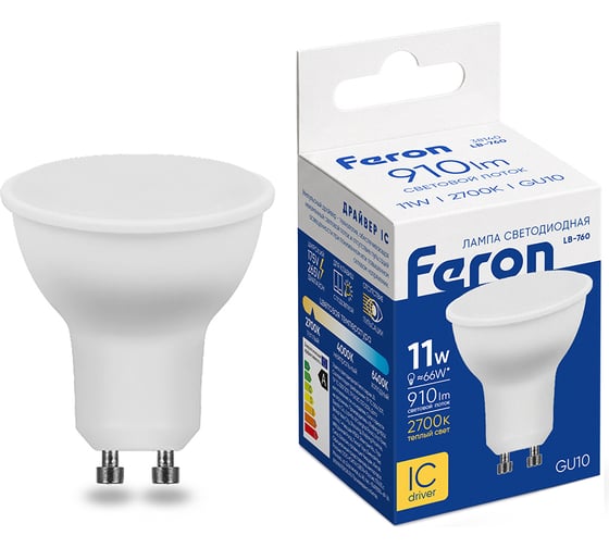 Светодиодная лампа FERON LB-760, 11W, GU10 2700K 230V MR16 38140