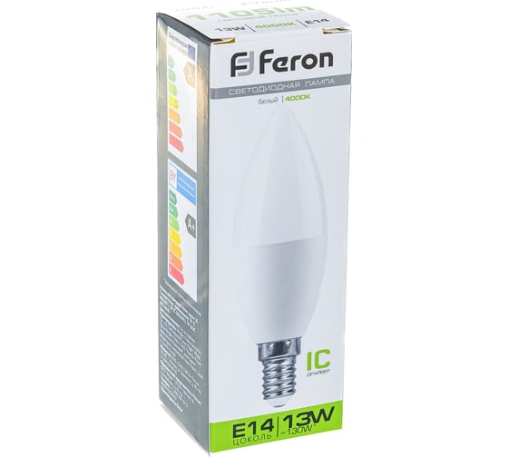 Светодиодная лампа FERON LB-970, 13W, 230V E14 4000K свеча 38108