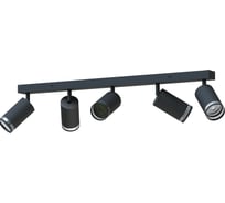 Светильник накладной поворотный truEnergy с матовыми кольцами под лампы 5xGU10 круг черный/металл 21378