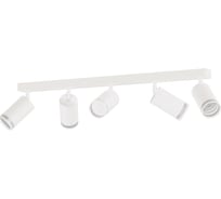 Светильник накладной поворотный truEnergy с матовыми кольцами под лампы 5xGU10 круг белый/металл 21377