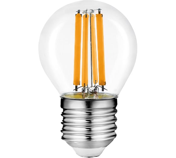 Светодиодная лампа Wolta шар FILAMENT мощностью 15Вт, холодный белый свет 6500K, цоколь Е27 WF-G45-15W6KE27