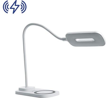 Настольный диммируемый светильник FERON 22W, 3000-6000К, беспроводная зарядка и USB порт, белый DE1729 41552