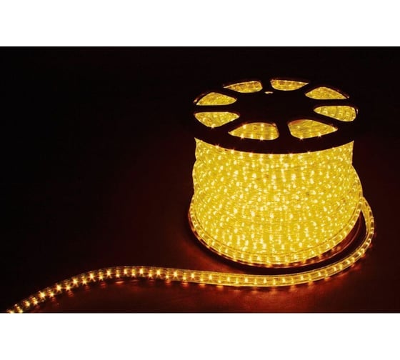 Дюралайт со светодиодами FERON LED-R2W, 100м, d13мм, 36LED/м, 1.44Вт/м, 2м/отрез, желтый 26062