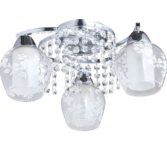 Люстра POWERLIGHT LION 3xЕ14x40W, хром, хрусталь 1-010430 1
