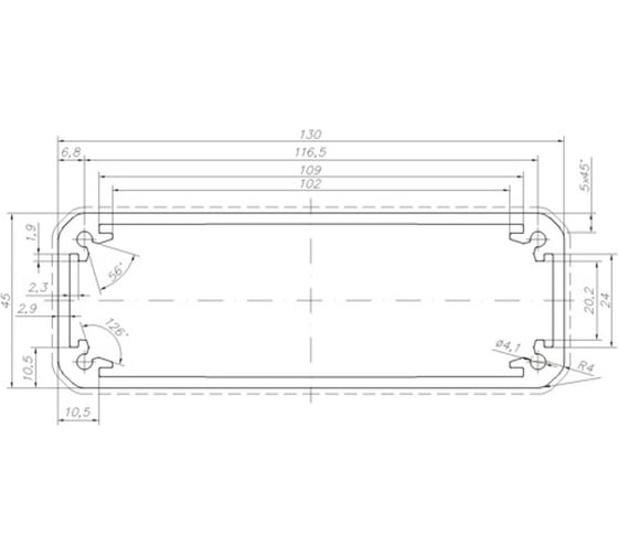 Профиль МЕТА-МИ MI-USBP алюминиевый, ANOD, 130x45x1000мм MI PR-0216