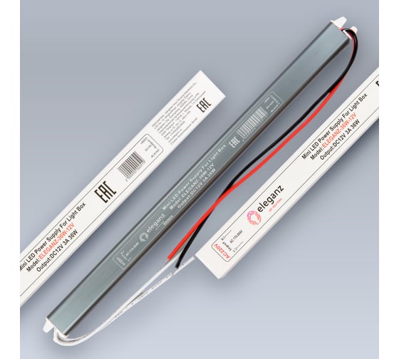 Блок питания ELEGANZ 24V 36W КАРАНДАШ негерм. узкий IP20, 1шт, EL-LB2436