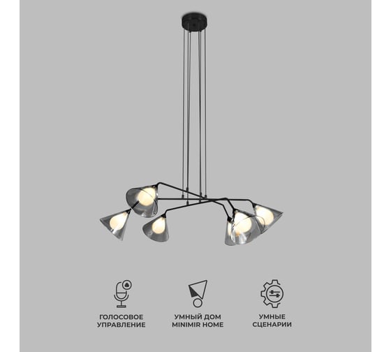 Подвесной светильник Eurosvet Enigma со стеклянными плафонами 70161/6 черный a069046 1