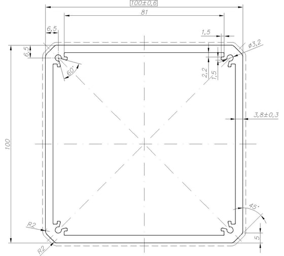 Профиль МЕТА-МИ MI-USBP 100 алюминиевый, ANOD, 100x100x1000мм MI PR-0179