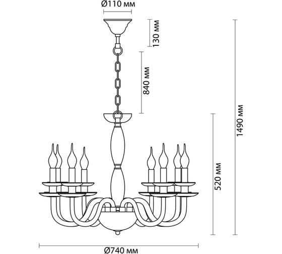 Люстра ODEON LIGHT, E14 8х40W CAPRI 4187/8