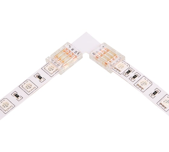Коннектор Wolta угловой для ленты SMD RGB шириной 10мм, комплект из 3шт, артикул WLS-4PIN-RGB-10MM-L