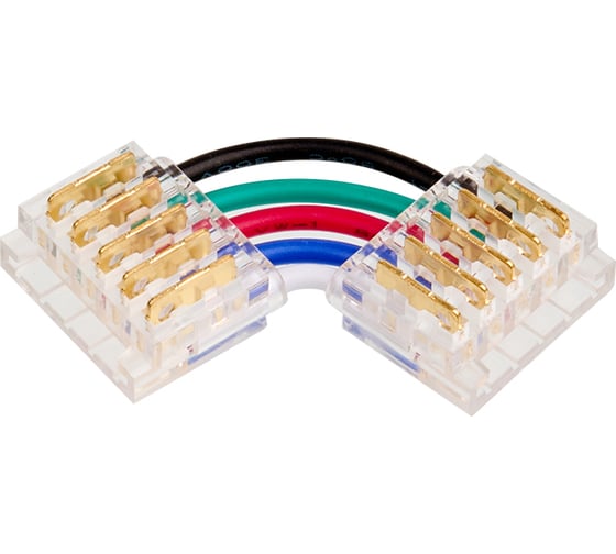 Коннектор Wolta угловой для ленты SMD RGB шириной 12мм, комплект 3шт, артикул WLS-5PIN-RGBW-12MM-L