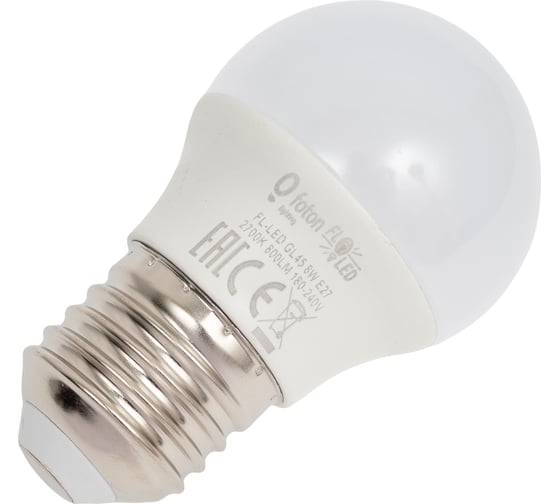 Лампа шарик FL-LED GL45 8W E27 2700К 220V 800Лм 45x80мм FOTON_LIGHTING 615404