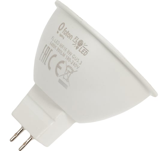 Лампа FL-LED MR16 8W 220V GU5.3 6400K 50xd50 800Лм FOTON_LIGHTING 615183
