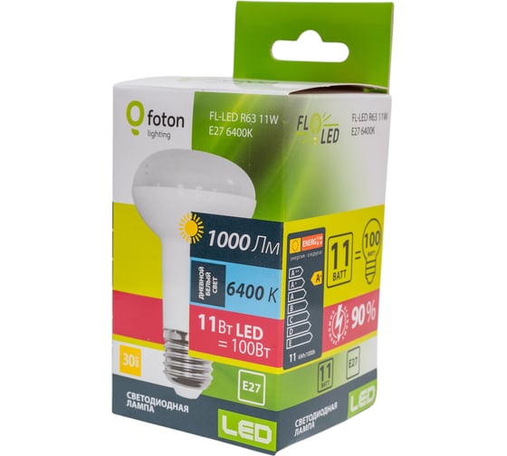 Лампа FL-LED R63 11W E27 6400К 1000Лм 63x104мм 220В - 240В FOTON_LIGHTING 602893