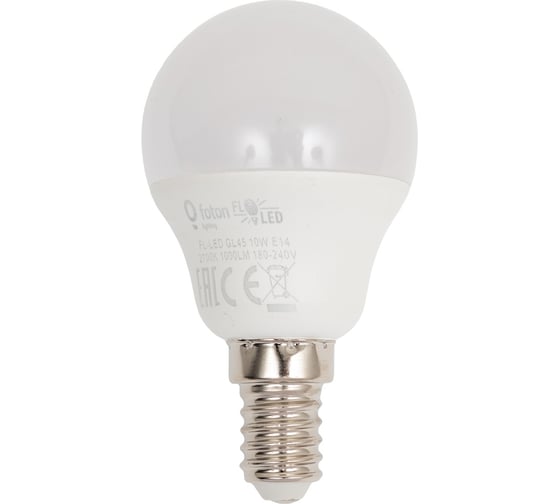 Лампа шарик FL-LED GL45 10W E14 2700К 220V 1000Лм 45x80мм FOTON_LIGHTING 615497 1
