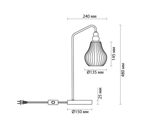 Настольная лампа LUMION стекло E27 60W ELEONORA 4562/1T