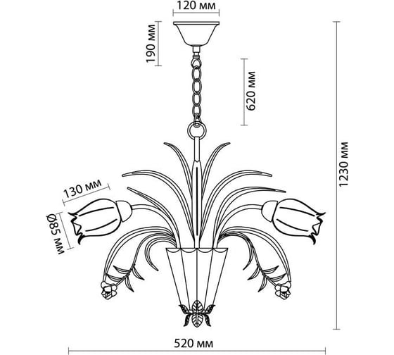 Люстра ODEON LIGHT, стекло E14 3х40W MERIDA 2652/3